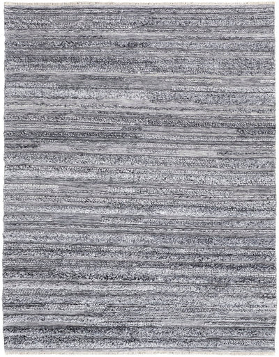 product image for Akton Handwoven Stripes Ivory/Dark Gray Rug 1 74