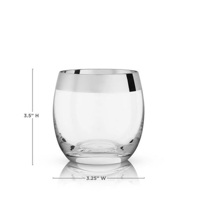 product image for chrome rim crystal tumblers 2 10