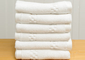 media image for Set of 6 Mini Squares Washcloths in White design by Turkish Towel Company 260