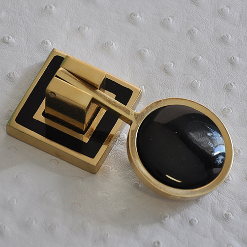 media image for Brass Pull Knob with Inset Resin in Various Colors 218