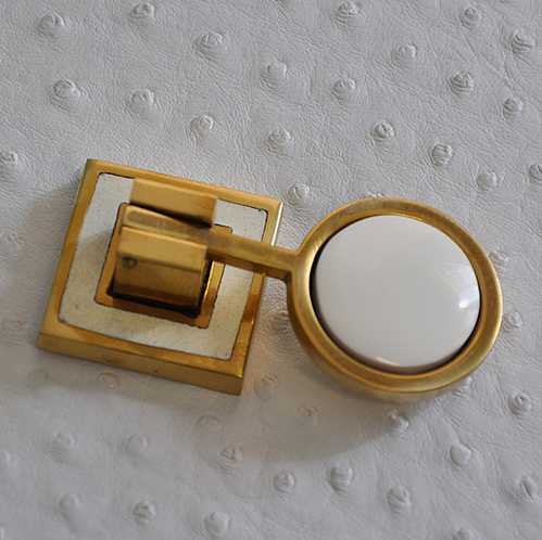 media image for Brass Pull Knob with Inset Resin in Various Colors 243