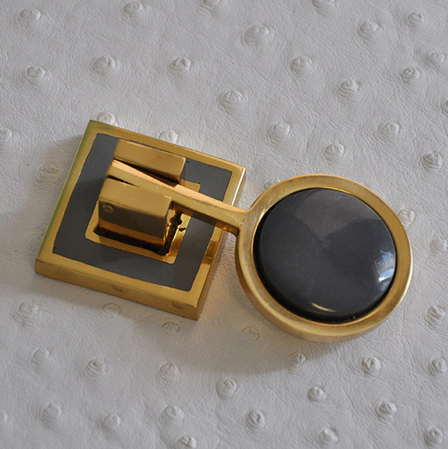 media image for Brass Pull Knob with Inset Resin in Various Colors 211