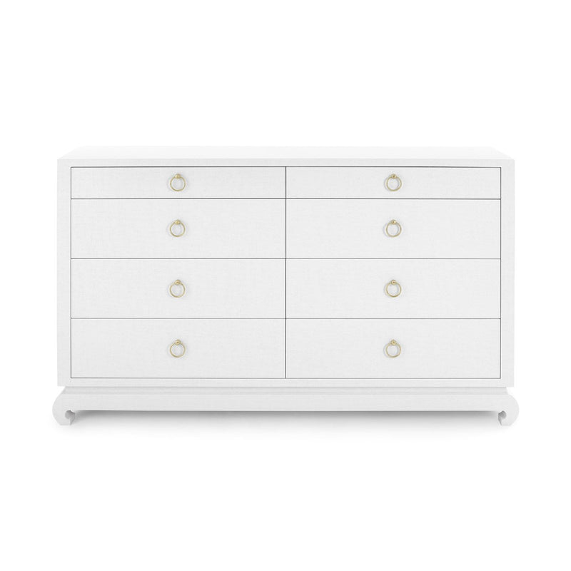 media image for Ming Extra Large 8-Drawer Dresser in White design by Bungalow 5 264