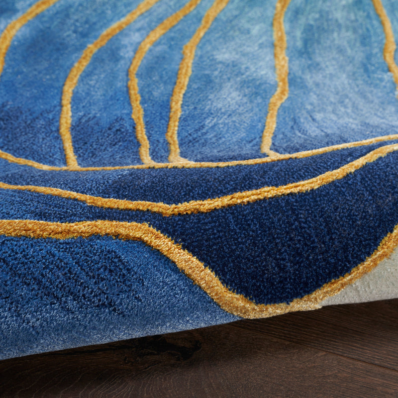 media image for prismatic hand tufted blue gold rug by nourison nsn 099446135261 5 244