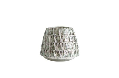 product image of mosaic glass tealight holder with antique silver finish by bd edition 1 554