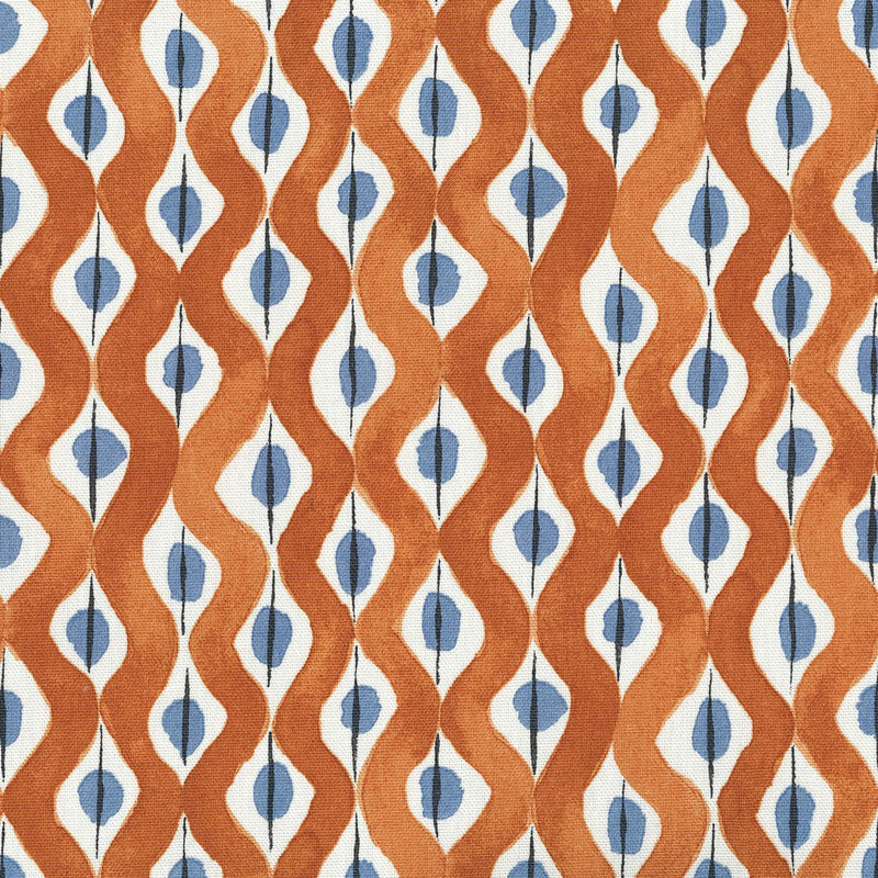media image for Les Rêves Beau Rivage Orange/Blue Fabric 250