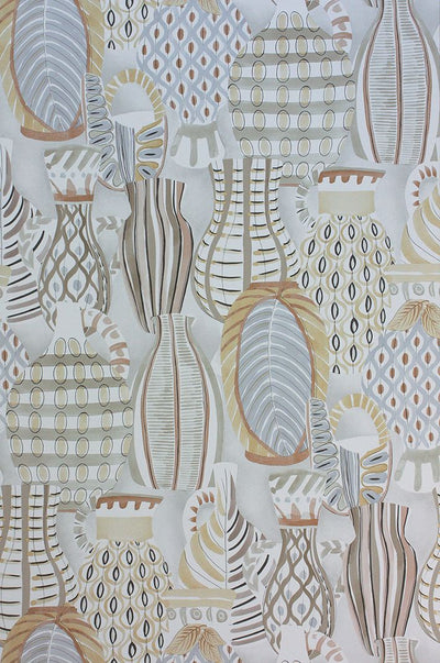 product image of Sample Collioure Wallpaper in Taupe and Soft Gold from the Les R��ves Collection by Nina Campbell 532