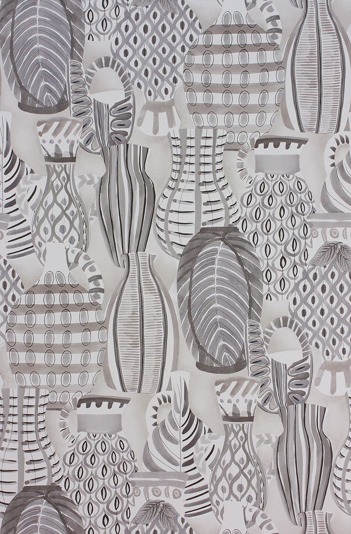 media image for Collioure Wallpaper in gray from the Les Reves Collection by Nina Campbell 290