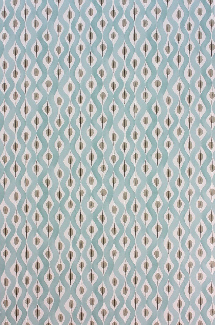 media image for Beau Rivage Wallpaper in turquoise from the Les Reves Collection by Nina Campbell 270