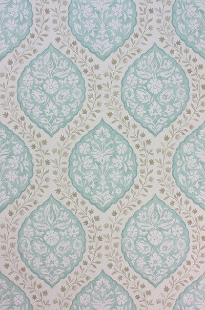 product image for Marguerite Wallpaper in turquoise from the Les Reves Collection by Nina Campbell 9
