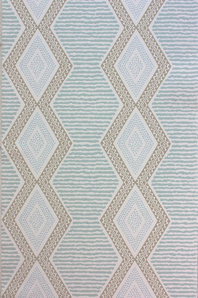 product image of Belle Ille Wallpaper in turquoise and brown from the Les Reves Collection by Nina Campbell 590