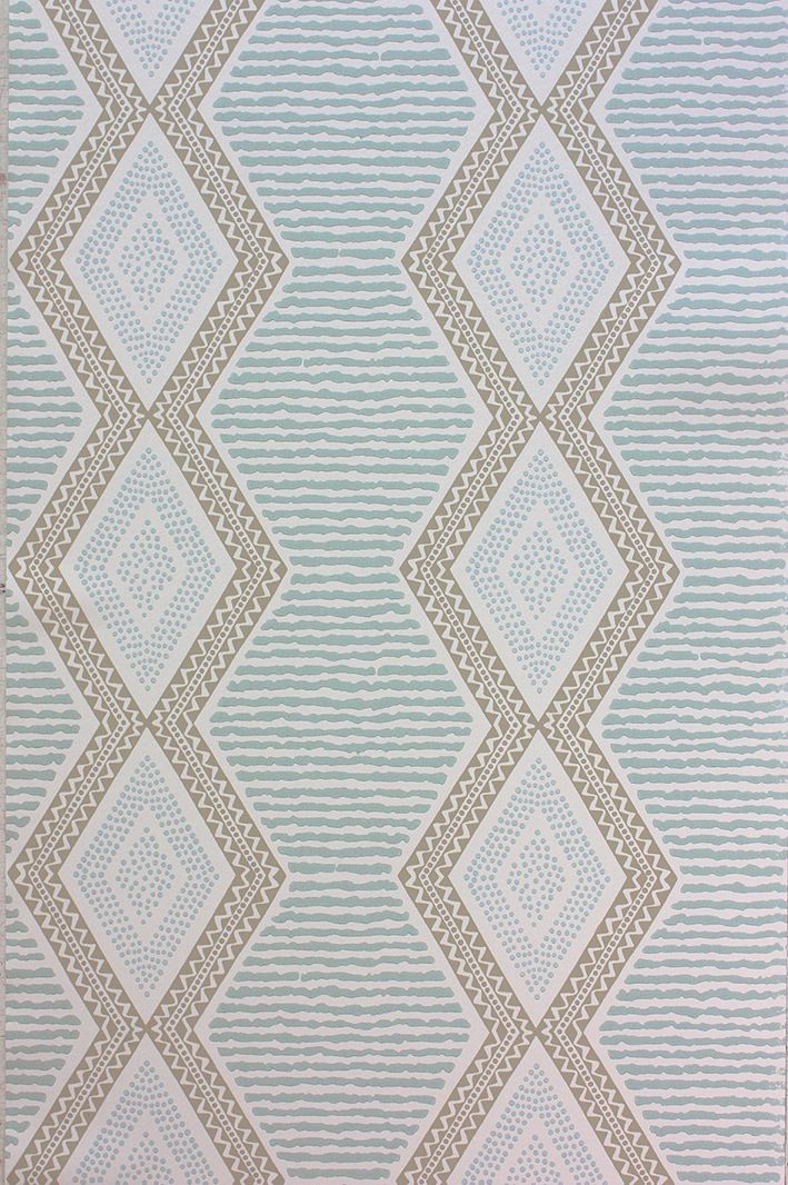 media image for Belle Ille Wallpaper in turquoise and brown from the Les Reves Collection by Nina Campbell 238