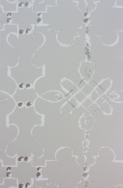 product image of Portavo Wallpaper in silver from the Les Reves Collection by Nina Campbell 577
