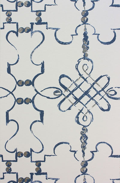 product image of Portavo Wallpaper in blue from the Les Reves Collection by Nina Campbell 546