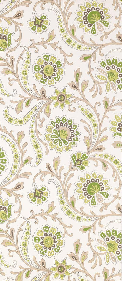 product image of Sample Baville Wallpaper in beige and green from the Les Indiennes Collection by Nina Campbell 522