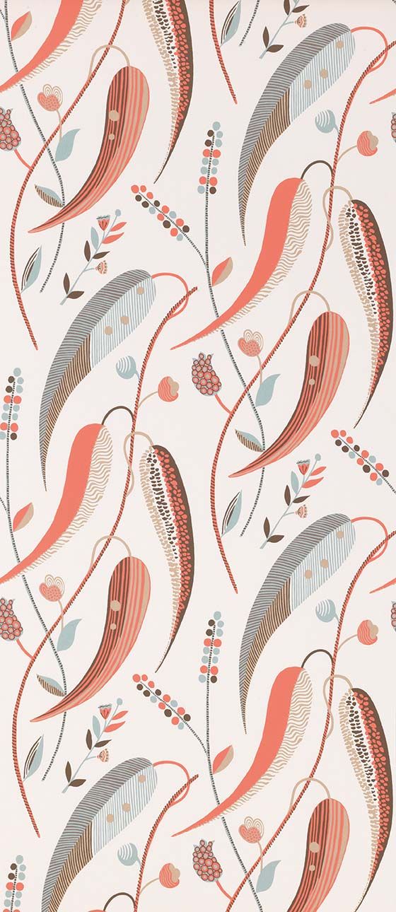 media image for Colbert Wallpaper in Coral from the Les Indiennes Collection by Nina Campbell 231