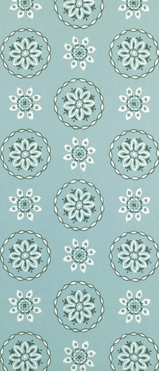 media image for Garance Wallpaper in turquoise from the Les Indiennes Collection by Nina Campbell 24
