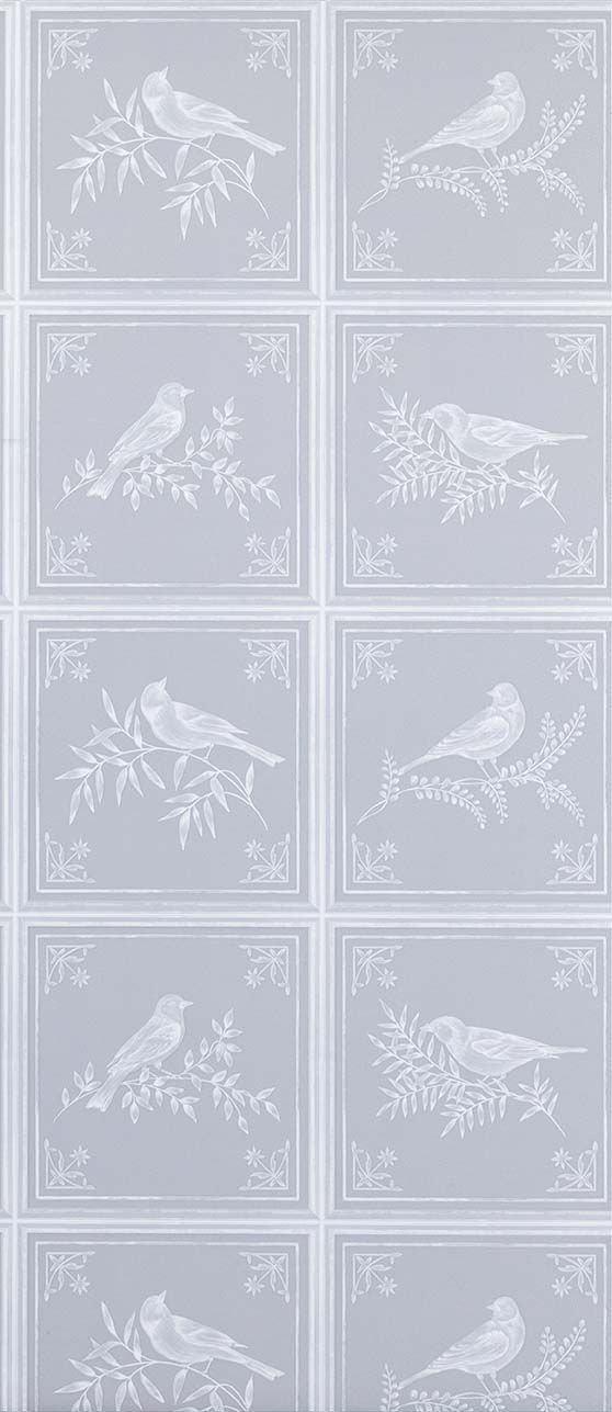 media image for Sample Fortoiseau Wallpaper in silver from the Les Indiennes Collection by Nina Campbell 217