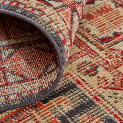 product image for Kezia Power Loomed Distressed Ochre Red/Charcaol Gray Rug 3 35