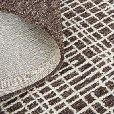 product image for Carrick Hand-Tufted Crosshatch Chocolate Brown Rug 3 95