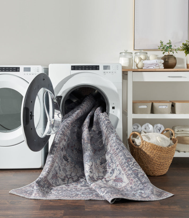 media image for Nicole Curtis Machine Washable Series Grey Vintage Rug By Nicole Curtis Nsn 099446164674 9 264