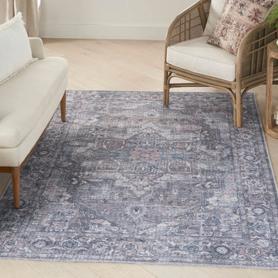 product image for Nicole Curtis Machine Washable Series Grey Vintage Rug By Nicole Curtis Nsn 099446164582 6 34