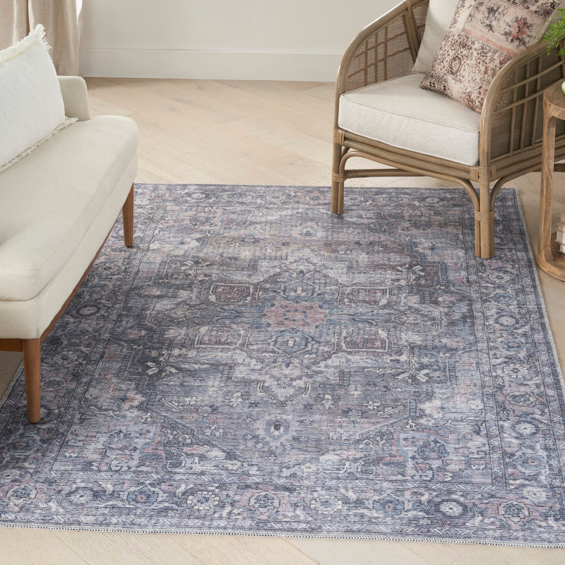 media image for Nicole Curtis Machine Washable Series Grey Vintage Rug By Nicole Curtis Nsn 099446164582 6 267