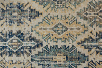 product image for Kezia Power Loomed Distressed River Blue/Vanilla Beige Rug 2 82
