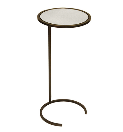 product image of round cigar table in painted bronze with antique mirror top 1 543