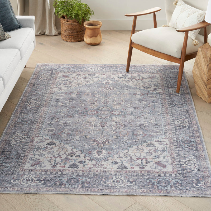 media image for Nicole Curtis Machine Washable Series Grey Vintage Rug By Nicole Curtis Nsn 099446164674 6 256