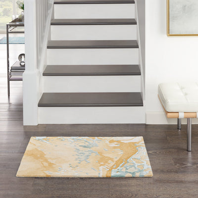 product image for Nourison Home Prismatic Sand Blue Modern Rug By Nourison Nsn 099446900890 6 92