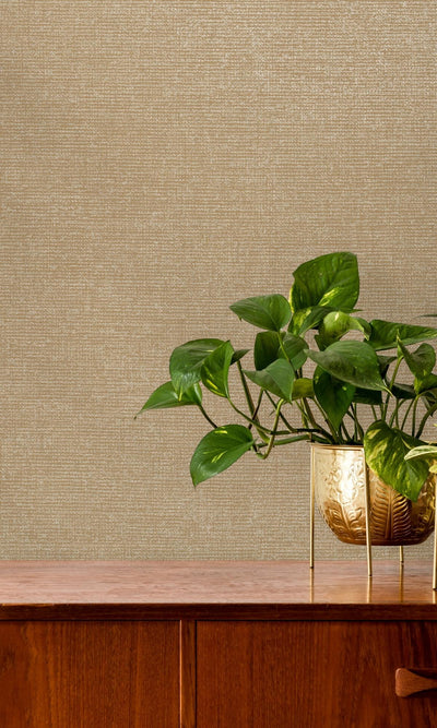 product image for Plain Ochre Textured Metallic Wallpaper by Walls Republic 12