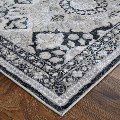 product image for Adana Ornamental Ivory/Black/Silver Rug 4 76