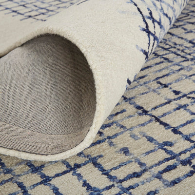 product image for Carrick Hand-Tufted Crosshatch Ivory/Navy Blue Rug 3 11