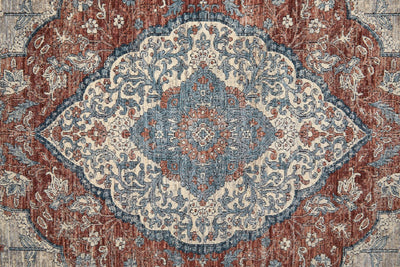 product image for Gilford Medallion Gray / Blue Rug 2 13