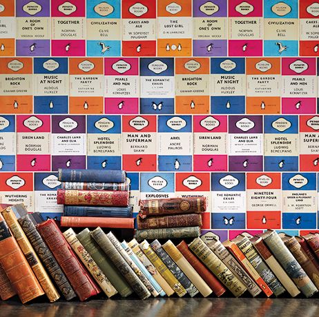 media image for Penguin Library Wallpaper in multi-color from the Persian Garden Collection by Osborne & Little 238