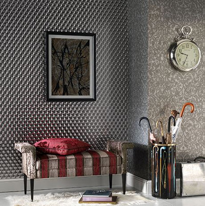 product image for Rombico Wallpaper in gray from the Teatro Collection by Osborne & Little 39