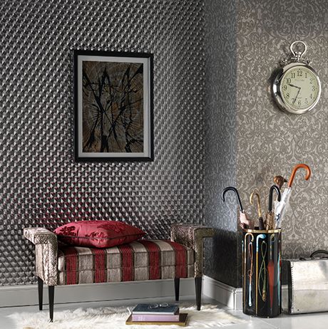 media image for Rombico Wallpaper in gray from the Teatro Collection by Osborne & Little 239