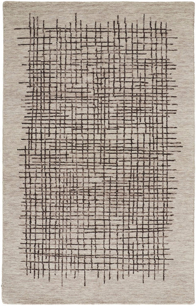 product image of Carrick Hand-Tufted Crosshatch Light Taupe/Brown Rug 1 523