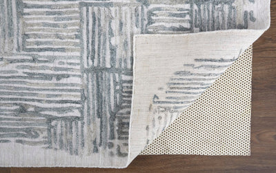 product image for Huntley Handwoven Abstract Green/Light Gray Rug 5 7