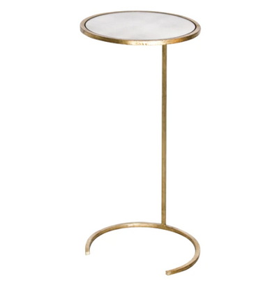 product image of round cigar table in gold leaf with antique mirror top 1 572