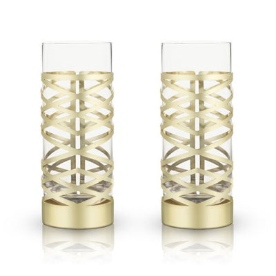 product image for gold crystal patterned highball glasses 2 5