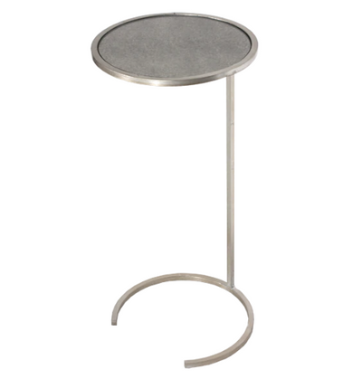 product image of round cigar table in silver leaf with antique mirror top 1 593