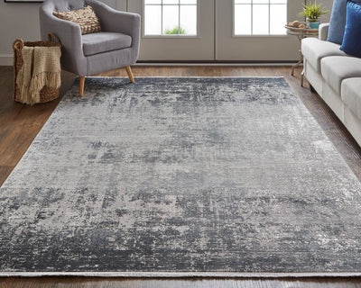 product image for Lindstra Abstract Silver Gray/Black Rug 6 38