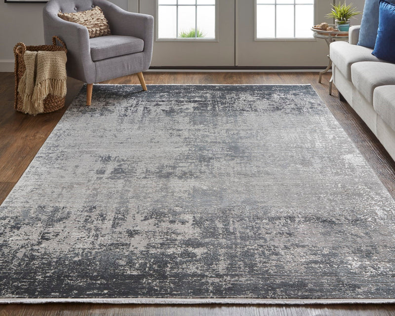 media image for Lindstra Abstract Silver Gray/Black Rug 6 243