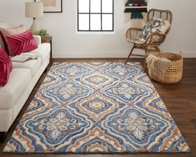 product image for Veran Hand-Tufted Geometric Rust/Ivory Rug 6 97