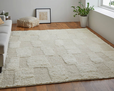 product image for saena checkered contemporary hand woven ivory beige rug by bd fine ashr8907ivybgep00 8 53