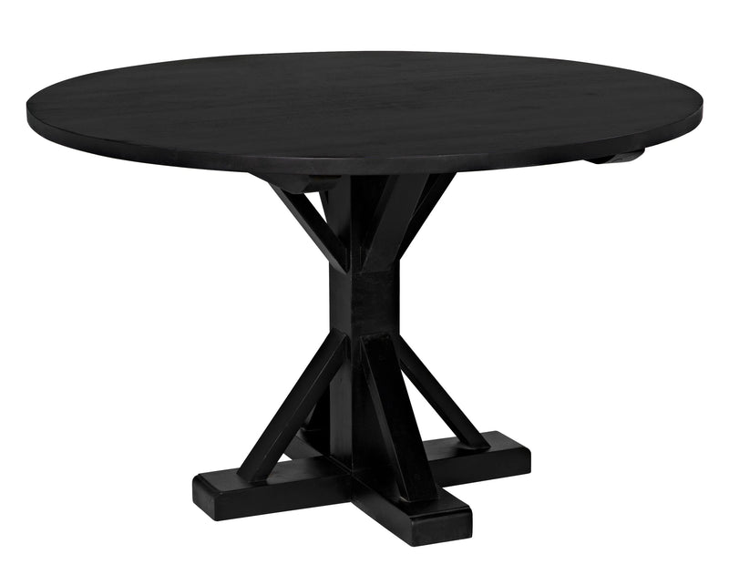 media image for criss cross round table in hand rubbed black design by noir 1 295
