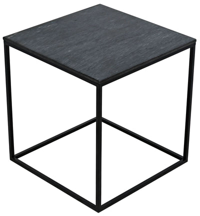 product image for landon side table in black metal w marble design by noir 3 25