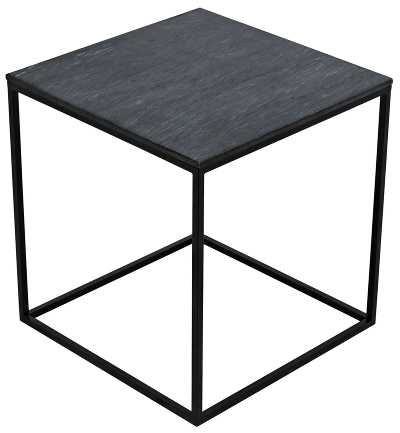 media image for landon side table in black metal w marble design by noir 3 246